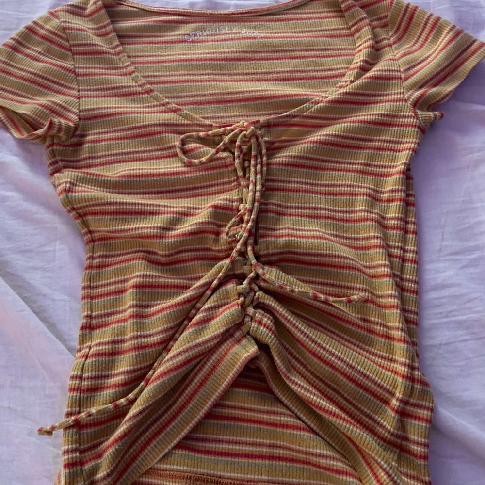 Cropped multi colored scrunched up- tie up.